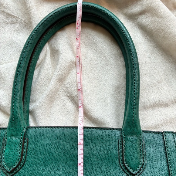 Isaac Mizrahi Green Leather Tote Bag – Structured Satchel Purse - Picture 11 of 12